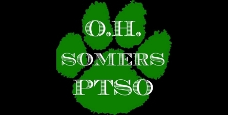 White text: O. H. Somers PTSO, black background, green pawprint