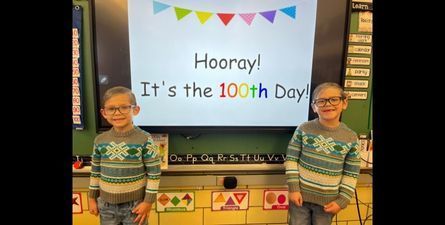 Students dressed up for 100th day