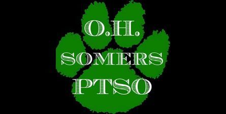 White text: OH Somers PTSO, Green Paw, Black background