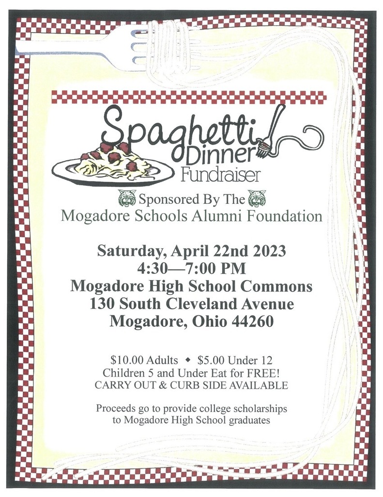 Spaghetti Dinner Fundraiser Flyer.